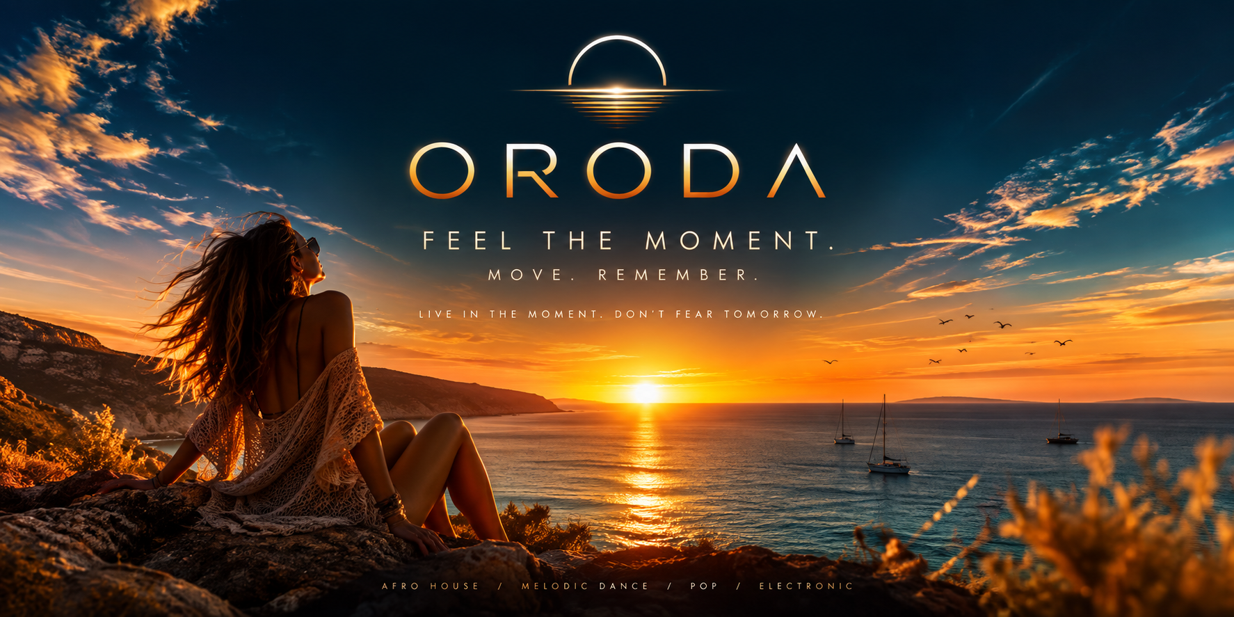 ORODA au coucher du soleil, face à la mer